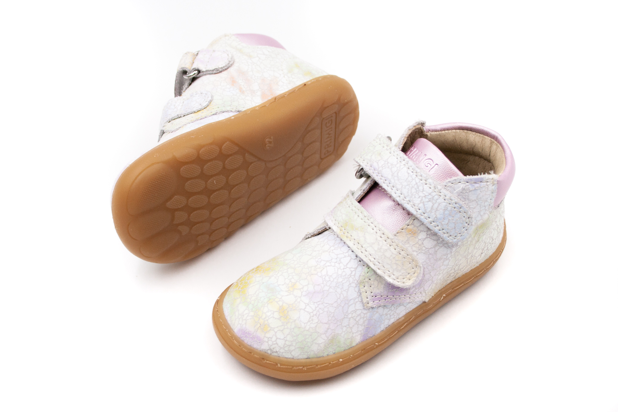 DETSKÉ BAREFOOT KOŽENÉ TOPÁNKY PRIMIGI - RAINBOW Veľkosť: 21, Vnútorná dĺžka  topánky v cm: 13.1, Vnútorná šírka topánky v cm: 5.9