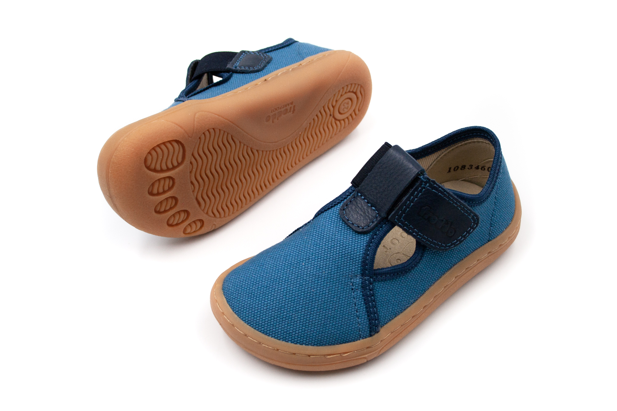 DETSKÉ BAREFOOT PLÁTENKY FRODDO CANVAS T-BAR - DENIM Veľkosť: 23, Vnútorná dĺžka  topánky v cm: 15.2, Vnútorná šírka topánky v cm: 6.3