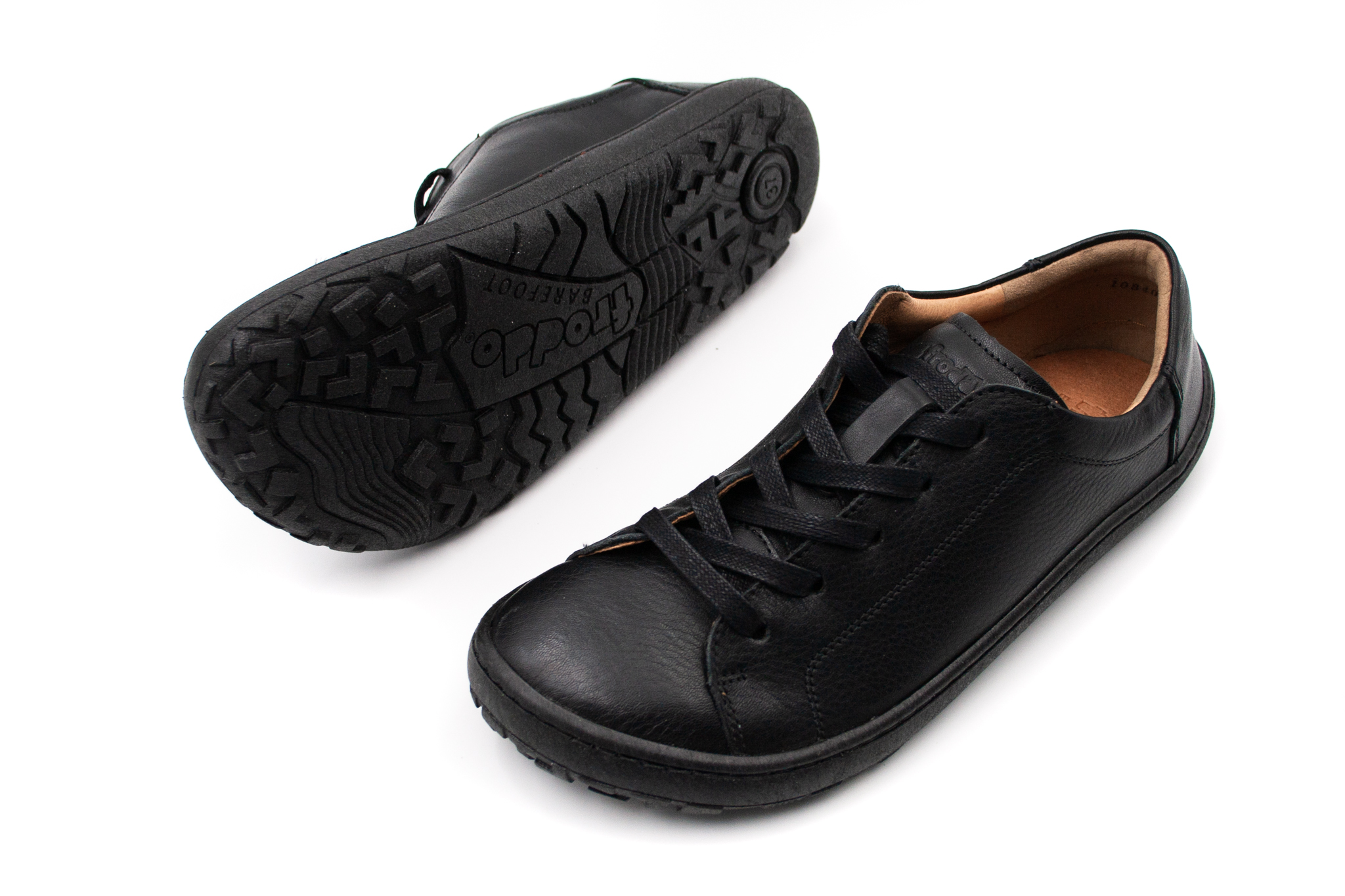 KOŽENÉ BAREFOOT TOPÁNKY PRE DOSPELÝCH FRODDO LACES - BLACK Veľkosť: 39, Vnútorná šírka topánky v cm: 8