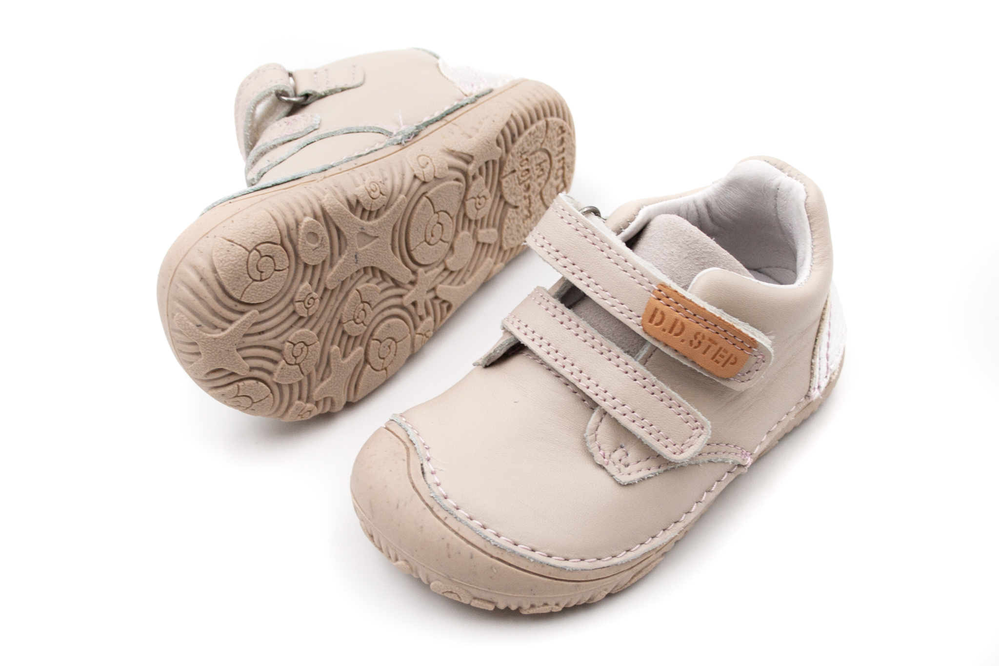 DETSKÉ BAREFOOT NÍZKE TOPÁNKY D.D.STEP 073 - CREAM Veľkosť: 21, Vnútorná dĺžka  topánky v cm: 13.5, Vnútorná šírka topánky v cm: 6.1
