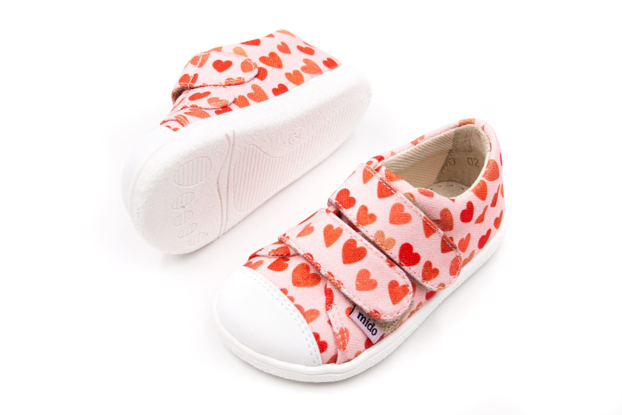 Mido Shoes  DETSKÉ BAREFOOT PLÁTENKY MIDO SHOES - LOVE ROSE Veľkosť: 26, Vnútorná dĺžka  topánky v cm: 16.6, Vnútorná šírka topánky v cm: 6.8