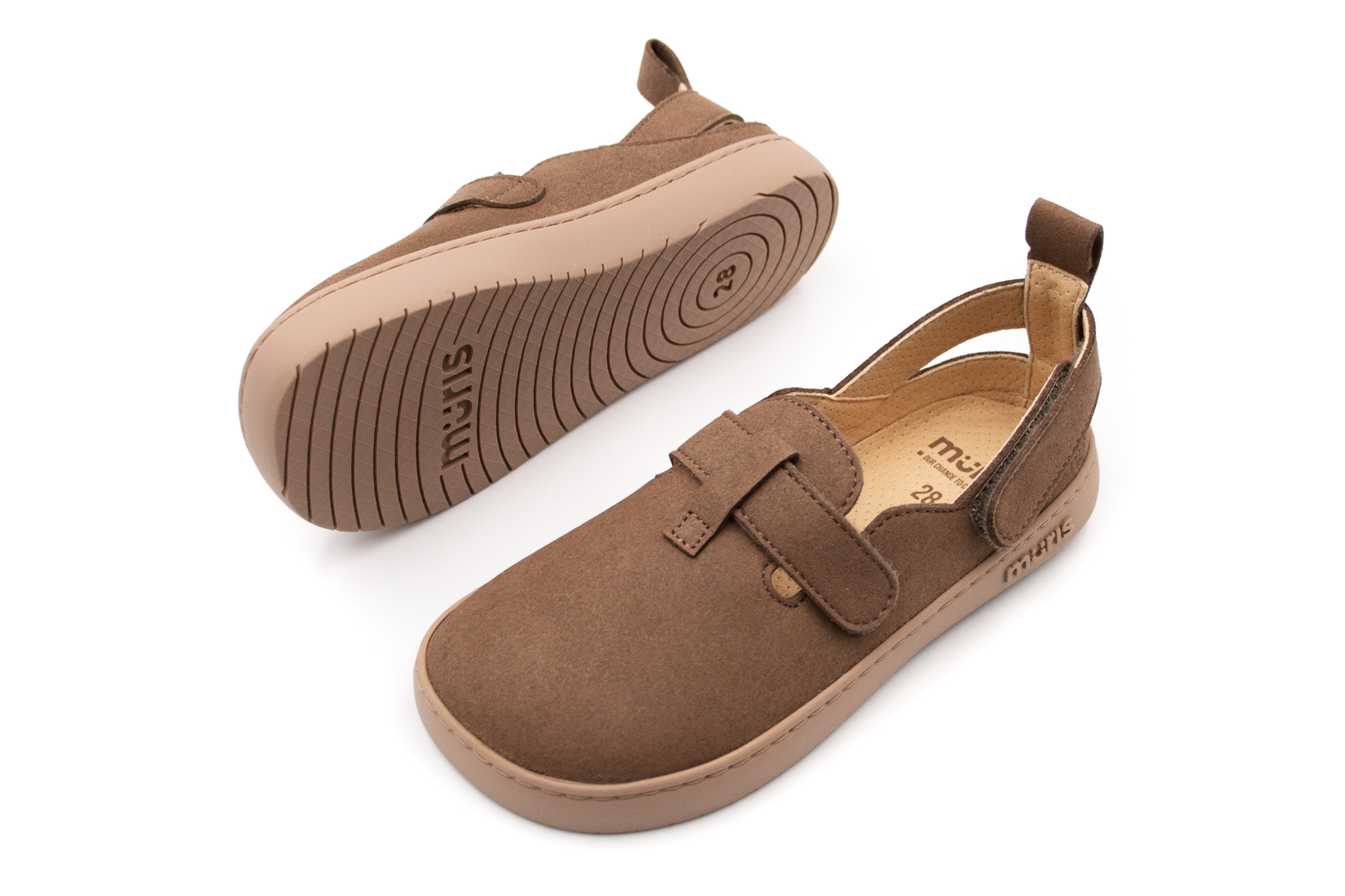 Muris  DETSKÉ BAREFOOT SANDÁLE MURIS BERLIN JUNIOR - BARK BROWN Veľkosť: 35, Vnútorná dĺžka  topánky v cm: 22.1, Vnútorná šírka topánky v cm: 8.3