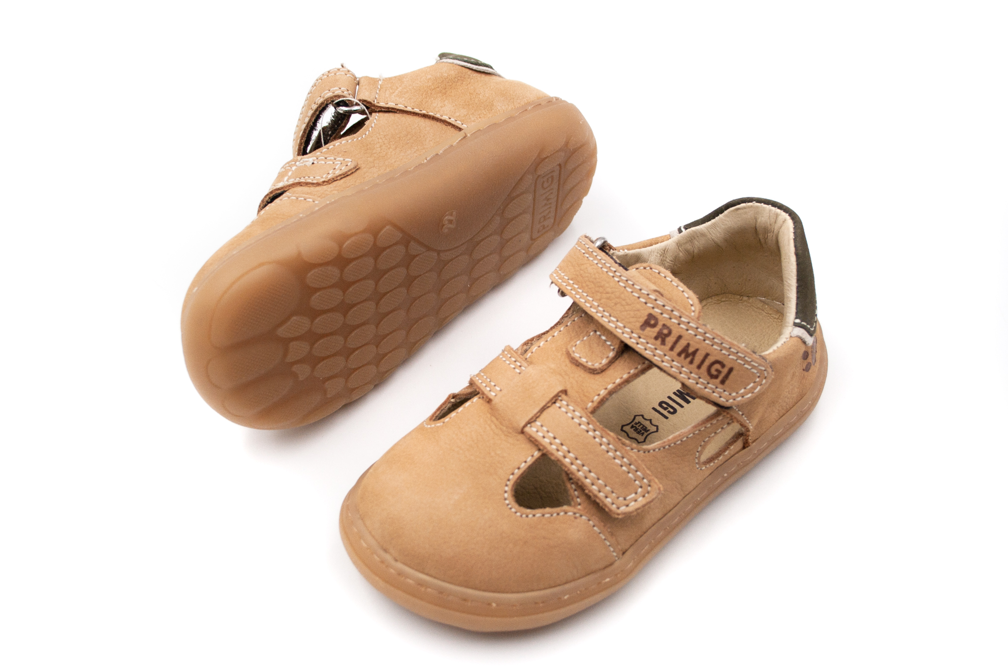 Primigi  DETSKÉ BAREFOOT SANDÁLKY PRIMIGI - CODEX/COGNAC Veľkosť: 20, Vnútorná dĺžka  topánky v cm: 12.5, Vnútorná šírka topánky v cm: 5.8