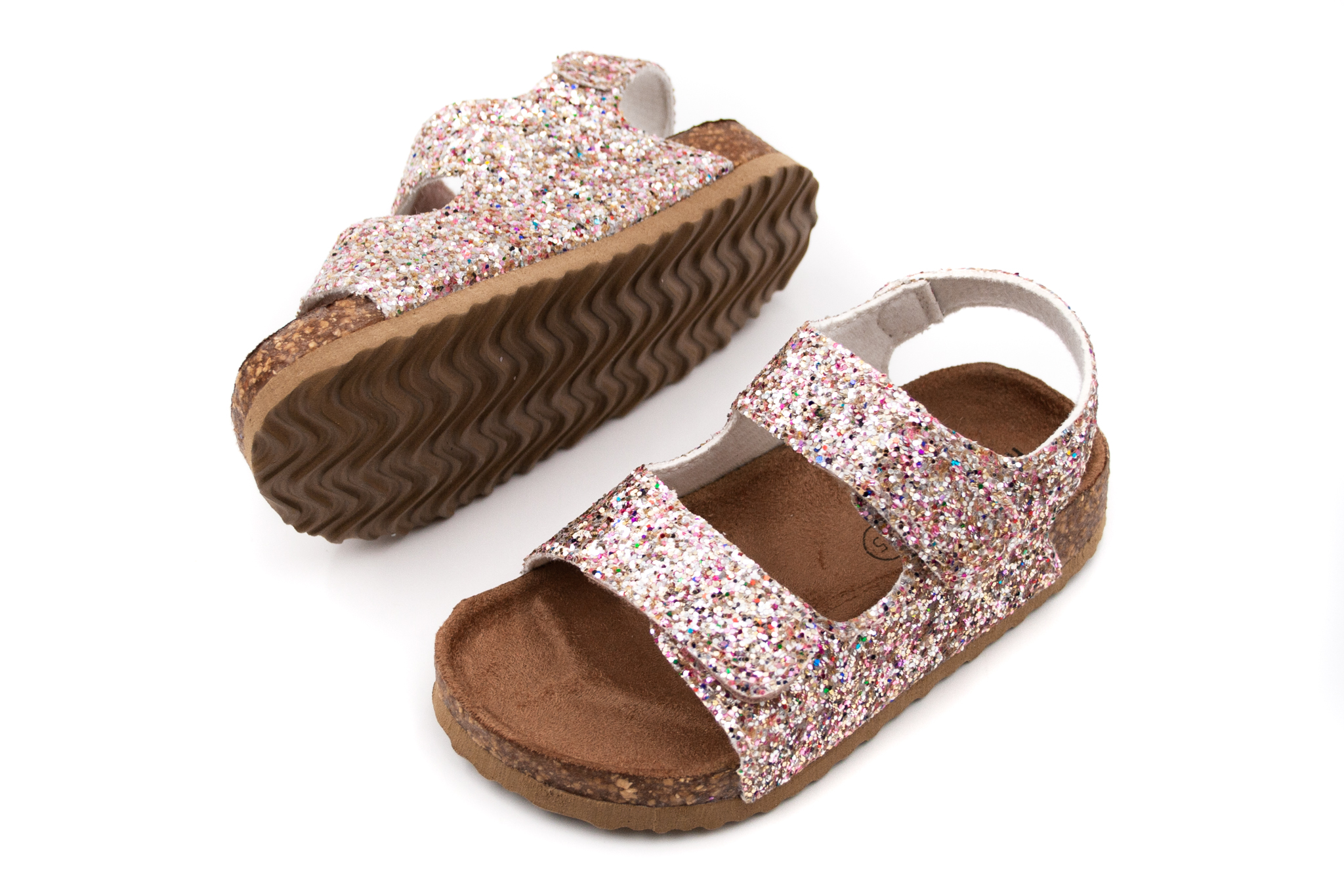 Mikk-Line  DETSKÉ SANDÁLKY MIKK-LINE CORK - GLITTER Veľkosť: 27, Vnútorná dĺžka  topánky v cm: 16.5, Vnútorná šírka topánky v cm: 6.8