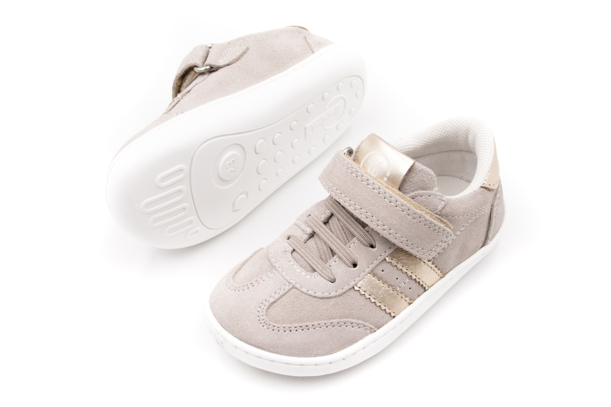 Chetto  DETSKÉ KOŽENÉ TENISKY CHETTO BAREFOOT CASUAL - BEIGE GOLD Veľkosť: 25, Vnútorná dĺžka  topánky v cm: 16.2, Vnútorná šírka topánky v cm: 6.6