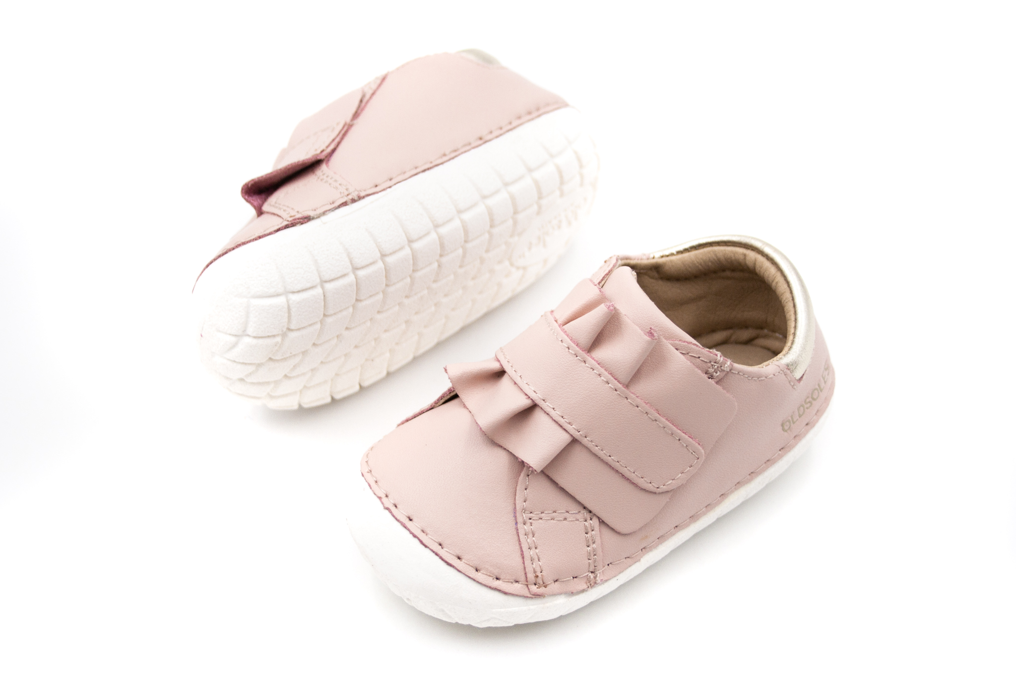 Old Soles  DETSKÉ BAREFOOT TENISKY OLD SOLES FRILLY PAVE - POWDER PINK GOLD Veľkosť: 22, Vnútorná dĺžka  topánky v cm: 13.7, Vnútorná šírka topánky…