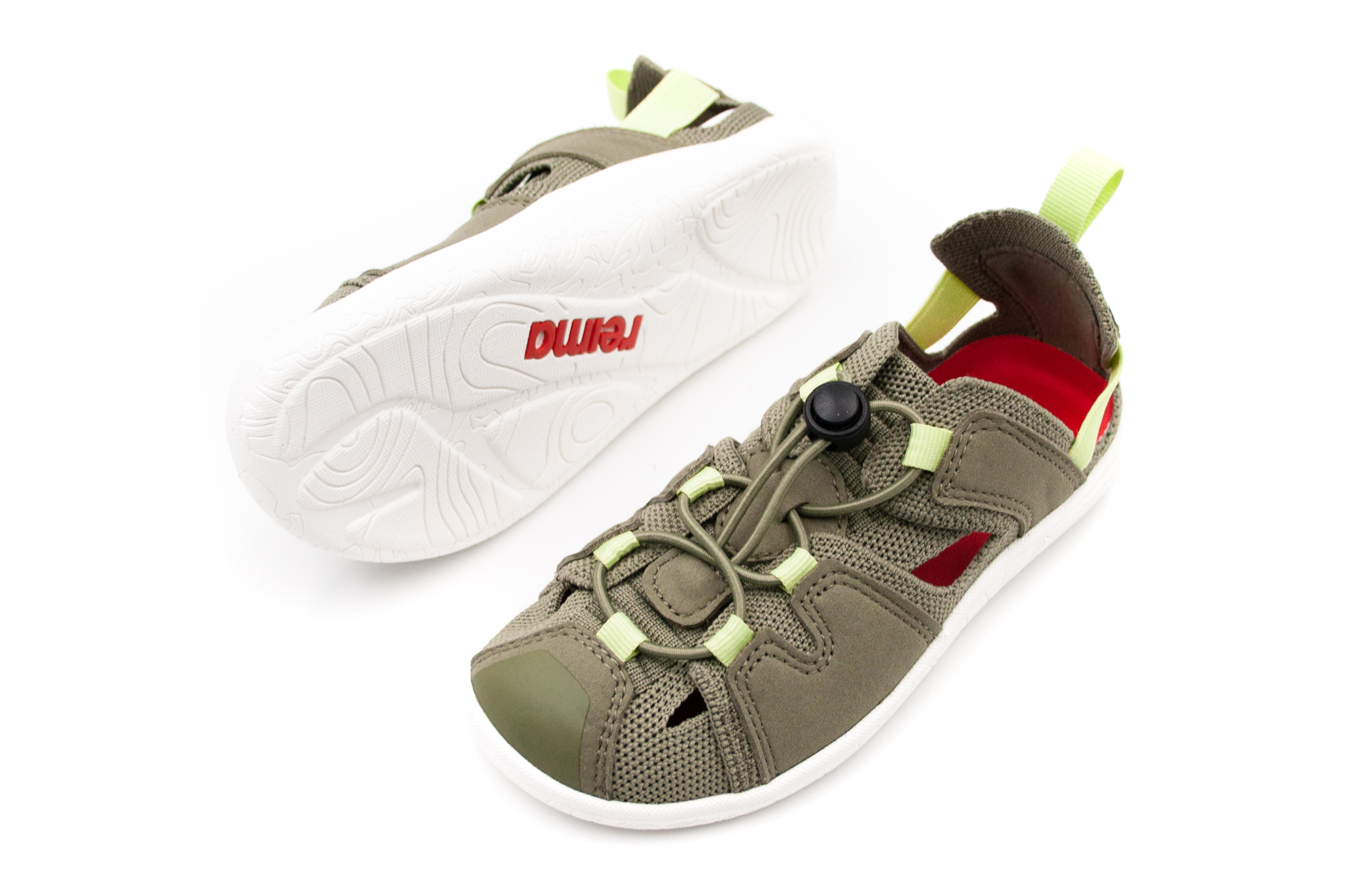 Reima  ŠPORTOVÉ BAREFOOT SANDÁLE REIMA VALOA - GREYISH GREEN Veľkosť: 28, Vnútorná dĺžka  topánky v cm: 18.3, Vnútorná šírka topánky v cm: 7.2