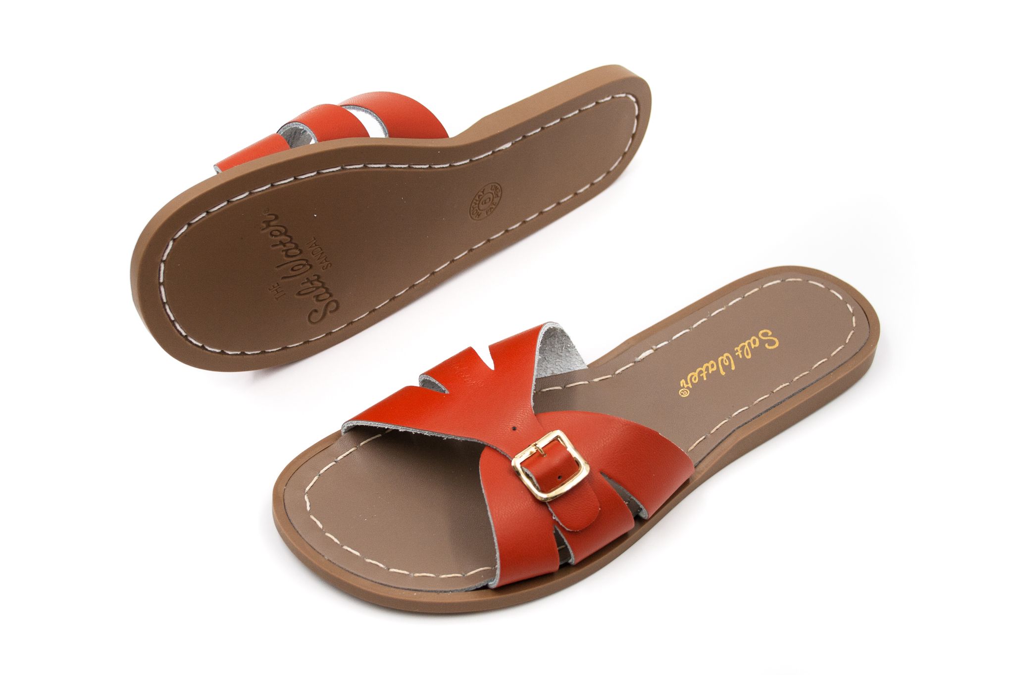 Salt-Water Sandals  DÁMSKE KOŽENÉ ŠĽAPKY SALT-WATER SANDALS SLIDES - PAPRIKA Veľkosť: 38, Vnútorná dĺžka  topánky v cm: 24.4, Vnútorná šírka topánk…