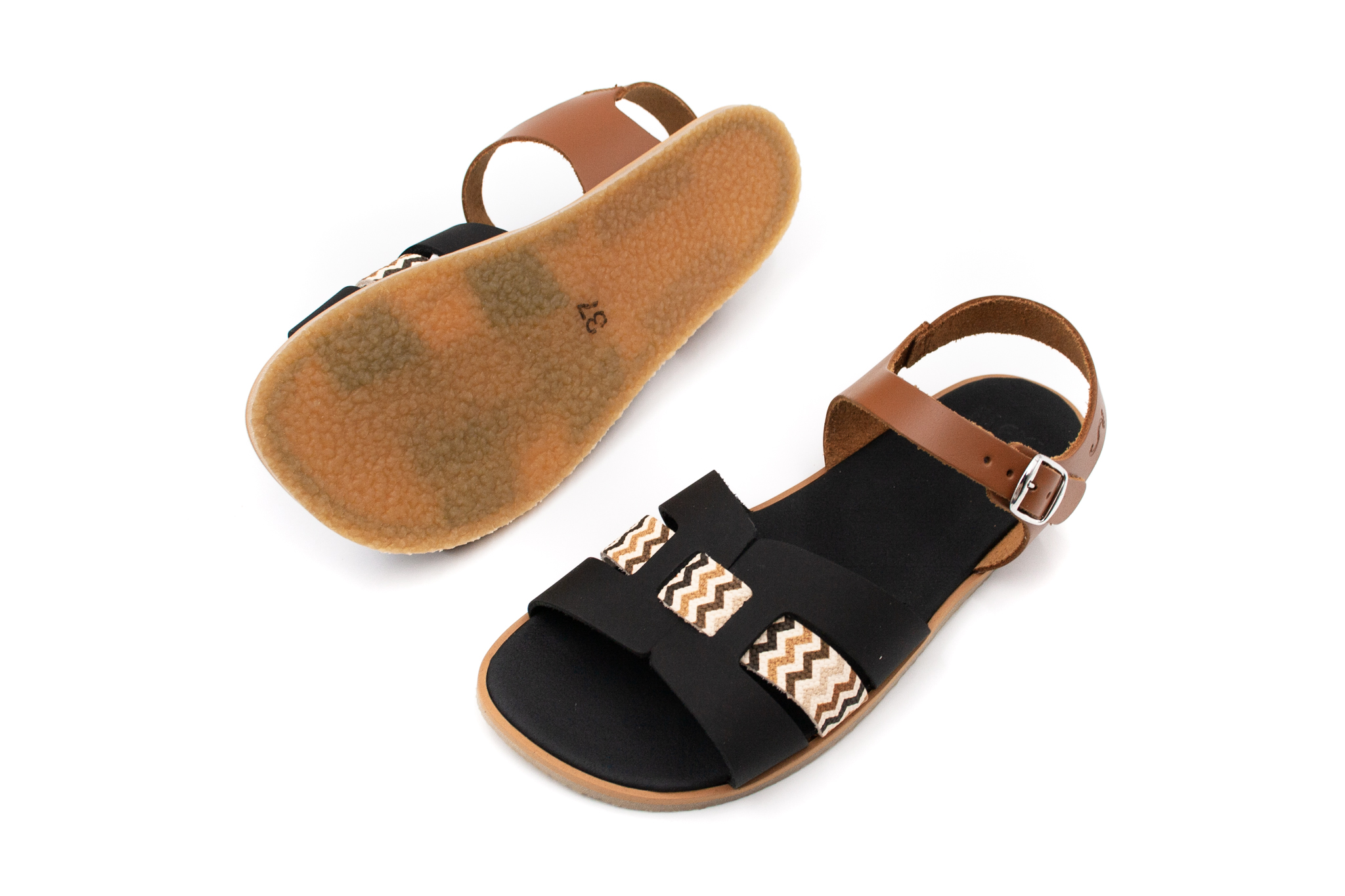 Flexi Nens  DÁMSKE BAREFOOT SANDÁLE FLEXI NENS - NEGRO CUERO Veľkosť: 38, Vnútorná dĺžka  topánky v cm: 24.6, Vnútorná šírka topánky v cm: 9.5