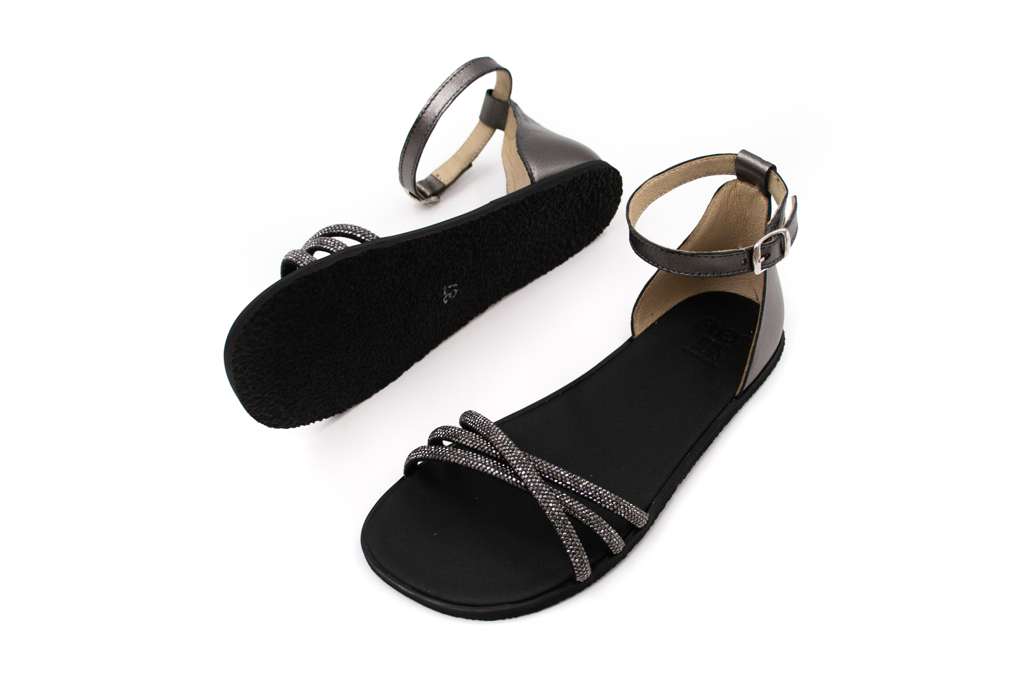 Flexi Nens  DÁMSKE BAREFOOT SANDÁLE FLEXI NENS - PEARL PLOMO Veľkosť: 37, Vnútorná dĺžka  topánky v cm: 24, Vnútorná šírka topánky v cm: 9.3