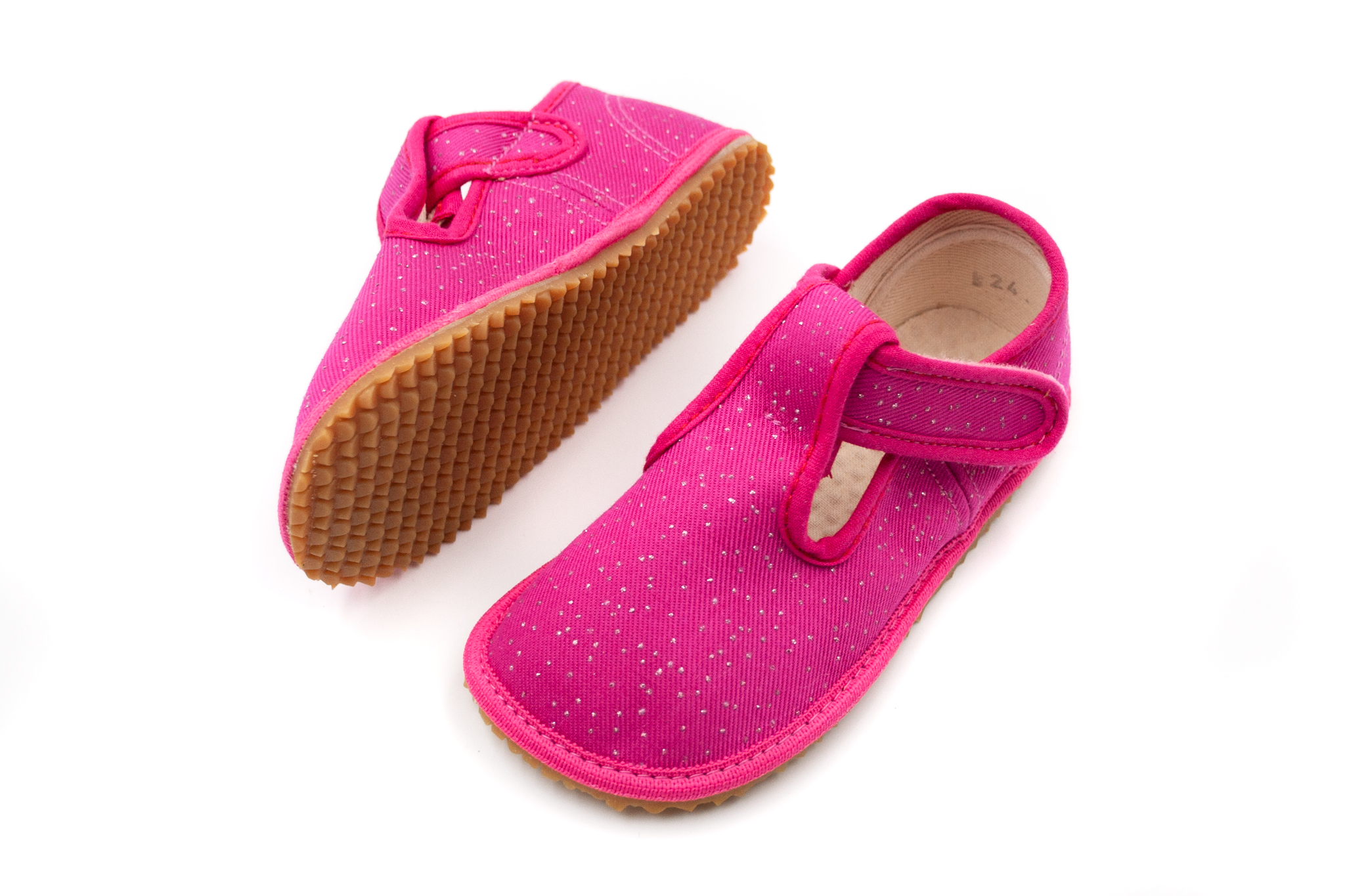 Beda  DETSKÉ BAREFOOT PAPUČE BEDA ŠIRŠIE (W) - PINK SHINE Veľkosť: 25, 11: 16.2, Vnútorná šírka topánky v cm: 6.7