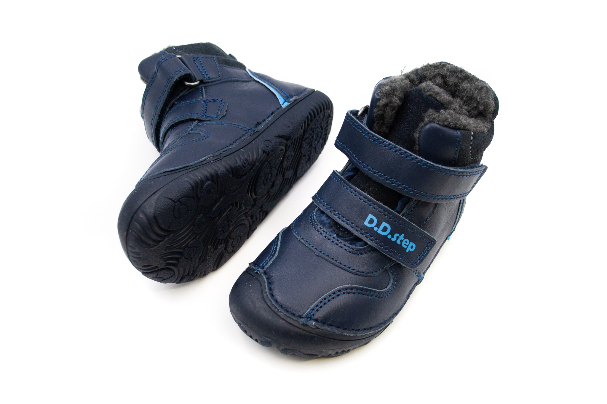 D.D.Step  DETSKÉ BAREFOOT ZIMNÉ TOPÁNKY D.D.STEP 073 - ROYAL BLUE Veľkosť: 28, Vnútorná dĺžka  topánky v cm: 18, Vnútorná šírka topánky v cm: 7.2