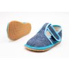 BEDA BAREFOOT PAPUČKY UŽŠIE (SLIM) - TURQUOISE DENIM
