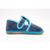 BEDA BAREFOOT PAPUČKY UŽŠIE (SLIM) - TURQUOISE DENIM