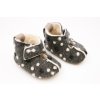 DETSKÉ BAREFOOT VLNENÉ PAPUČE OMA KING KAKU - GREY DOTS