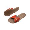 DÁMSKE KOŽENÉ ŠĽAPKY SALT-WATER SANDALS SLIDES - PAPRIKA