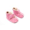 DETSKÉ BAREFOOT VLNENÉ PAPUČE OMA KING KAKU -PINK DOTS