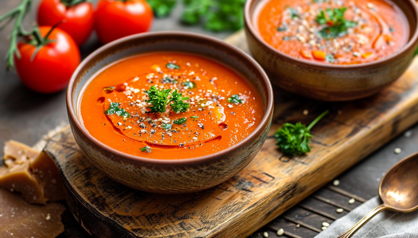 Polévka s mrkví a rajčaty