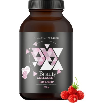 BrainMax Women Beauty Fish Collagen, mořský rybí kolagen Naticol®, 250 g, Lesní jahoda