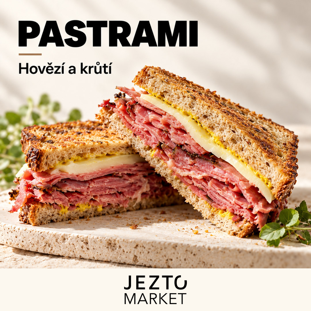 Hovězí a krůtí pastrami