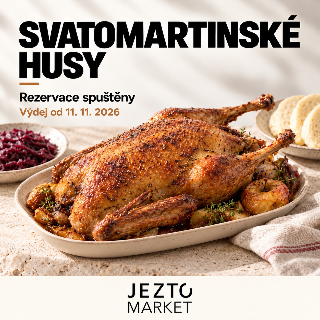 Svatomartinské husy 2026: rezervace jsou spuštěné