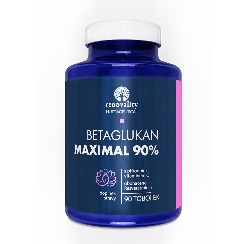 Betaglukan 90% MAXIMAL s Vitamínem C přírodního původu 90 tobolek | Renovality
