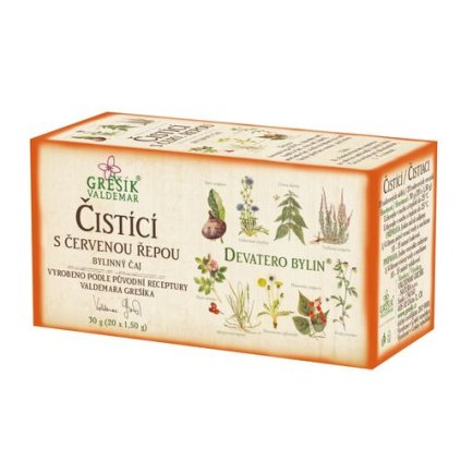 Čistící s červenou řepou bylinný porcovaný čaj 30g GREŠÍK