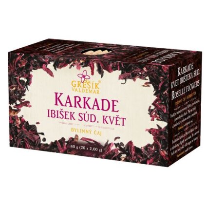 Karkade (ibišek súd.) bylinný porcovaný čaj 40g GREŠÍK