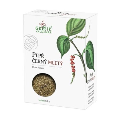 Pepř černý mletý 60g GREŠÍK