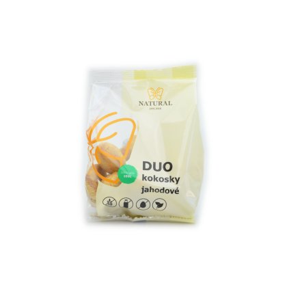 Sušenky DUO kokosky jahodové bez lepku, vajec a mléka - Natural 150g