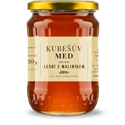 Kubešův med květový lesní s maliníkem 750g