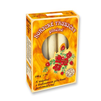 Hořické trubičky s kakaovou příchutí, polomáčené 10 kusů 190g HOŘICKÉ TRUBIČKY