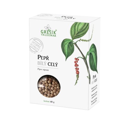 Pepř bílý celý 40g GREŠÍK