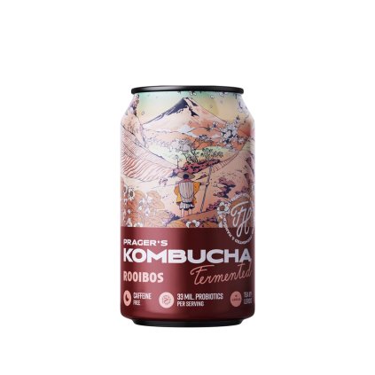 Kombucha rooibos 330ml plechovka PRAGER'S