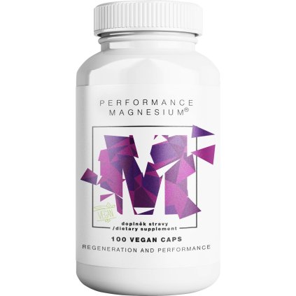 Performance Magnesium®, 1000 mg, Hořčík 200 mg + Vitamín B6 P5P, 100 vegan kapslí