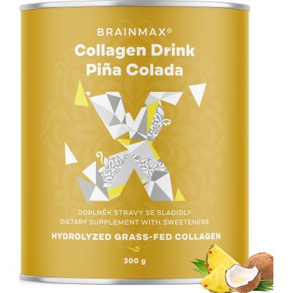 BrainMax Collagen Drink, kolagen nápoj, piña colada, 300 g