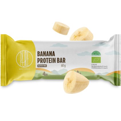 BrainMax Pure Protein Bar, Proteinová tyčinka, Banán, BIO, 60 g