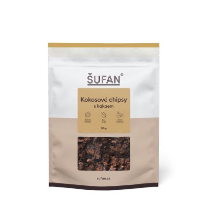Kokosové chipsy s kakaem 125 g Šufan