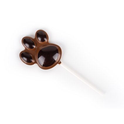 Čokoládové lízátko tlapka mléčné s hořkou čokoládou 20 g Choco Bonté
