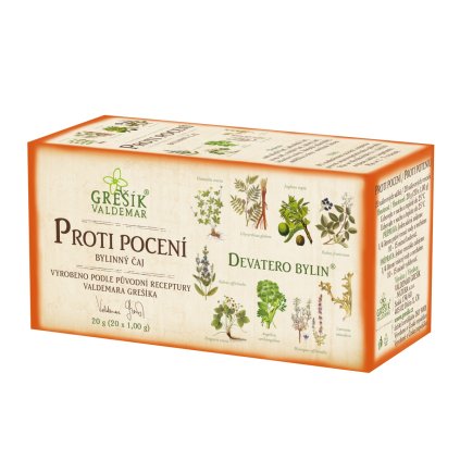 Proti pocení bylinný porcovaný čaj 20g GREŠÍK