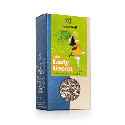 Sonnentor Svěží Lady Green bio, ochucený zelený čaj, 90 g  syp.