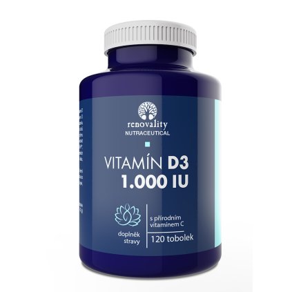 Vitamín D3 1.000 IU obohacený přírodním vitamínem C 120 tobolek | Renovality