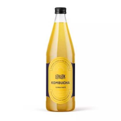 Kombucha Yerba Maté ve skle, 750 ml Loklok