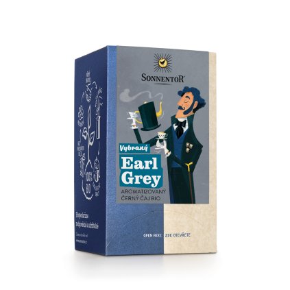 Sonnentor Vybraný Earl Grey bio, aromatizovaný černý čaj 27 g porc. dvoukomorový
