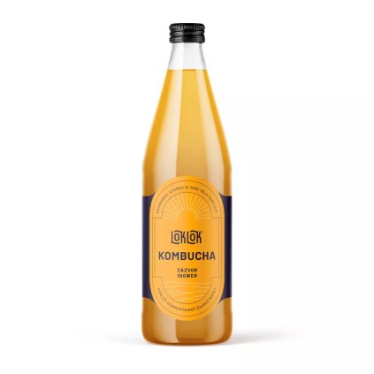 Kombucha Zázvor ve skle, 750 ml Loklok