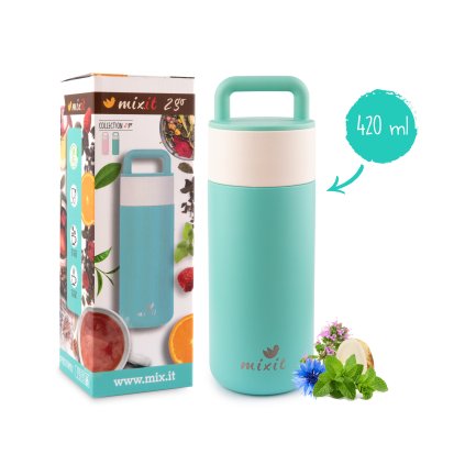 Termoska s čajovým sítkem 420 ml (mintová) Mixit