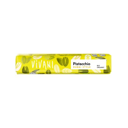 Tyčinka mléčná čokoláda Pistacchio Dubai style 40 g BIO VIVANI