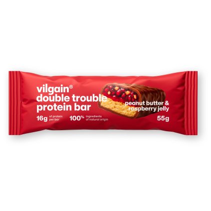 Vilgain Double Trouble Protein Bar Arašídové máslo & malinový krém 55g