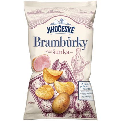 Jihočeské brambůrky s příchutí šunka 100 g
