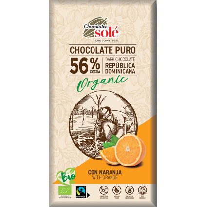 BIO hořká čokoláda pomerančová SOLÉ 100 g